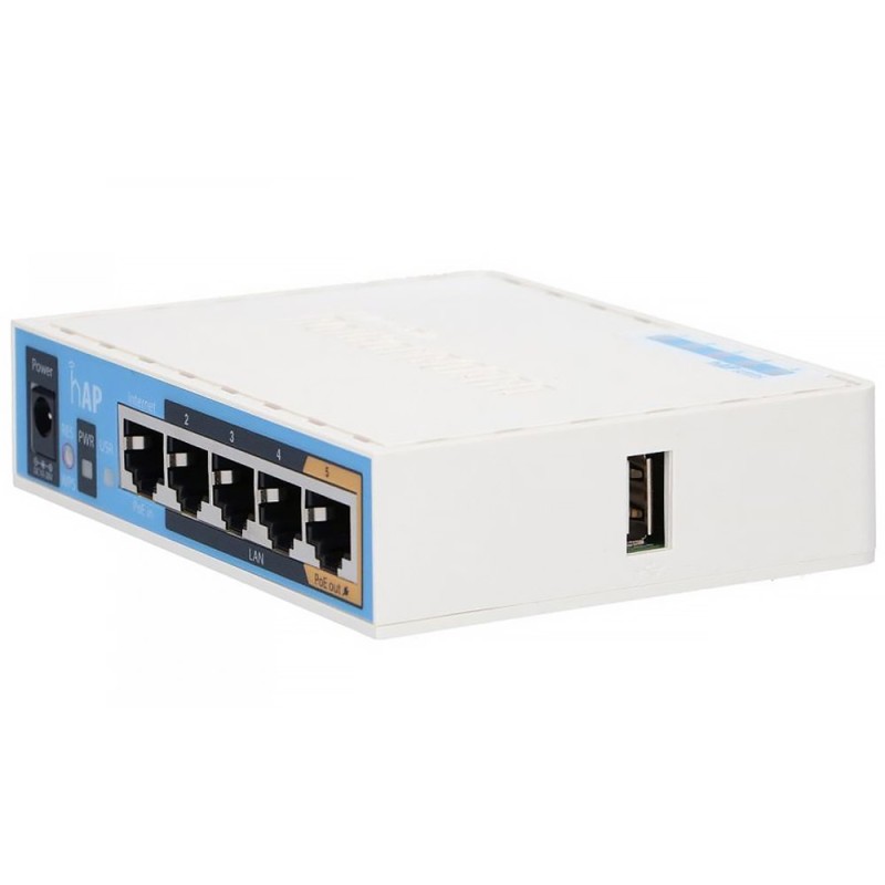 Маршрутизатор Mikrotik RB951Ui-2ND hAP with 650MHz CPU, 64MB RAM, 5xLAN, built-in 2.4Ghz 802.11b/g/n