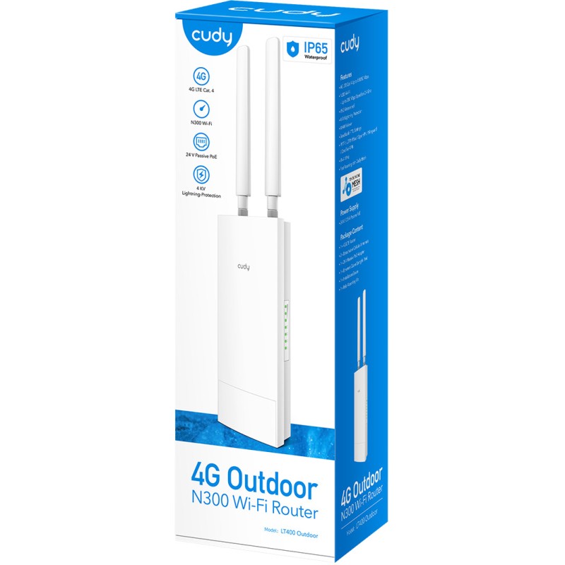 Маршрутизатор Cudy LT400 Outdoor, 4G LTE Cat 4 N300 Wi-Fi PoE Router