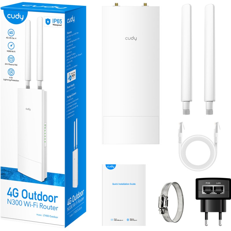 Маршрутизатор Cudy LT400 Outdoor, 4G LTE Cat 4 N300 Wi-Fi PoE Router