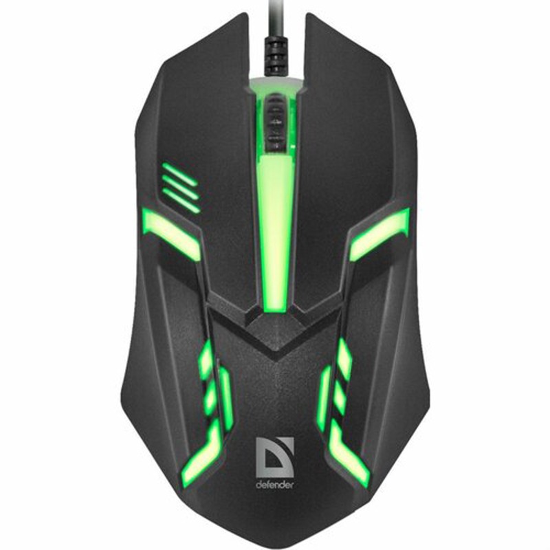 Мишка Defender Cyber MB-560L, 4 кн., 1200 dpi, підсвітка 7 кол., чорна