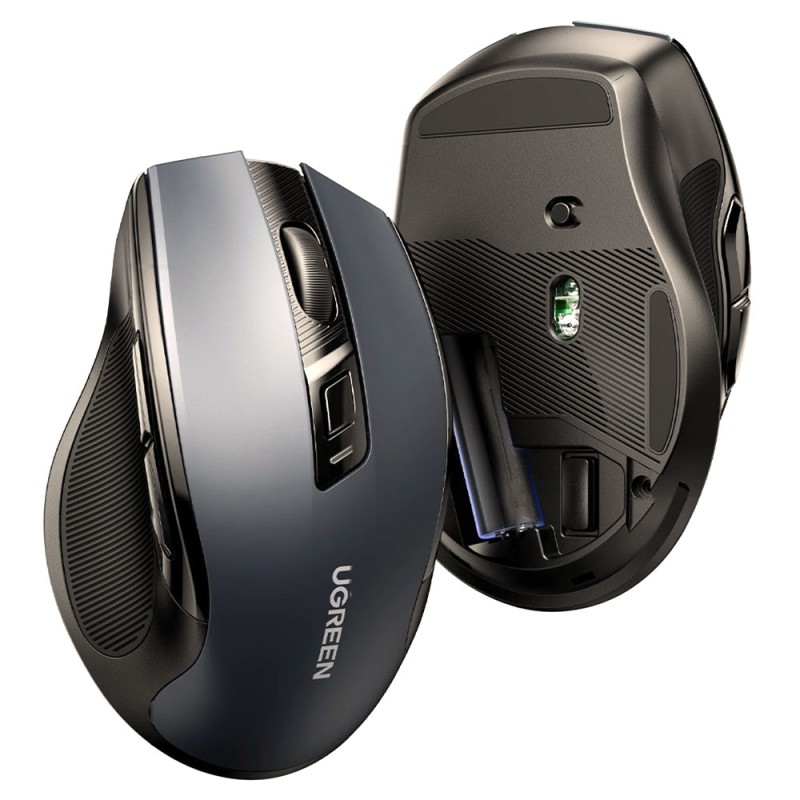 Мишка UGREEN 2.4GHz MU006 бездротова, Bluetooth, 4000dpi., 4кн.,Silence Design, Чорна
