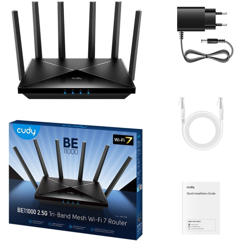 Маршрутизатор Cudy WR6500,BE6500 2.5G Wi-Fi 7 Router Маршрутизатор Cudy WR6500,BE6500 2.5G Wi-Fi 7 Router