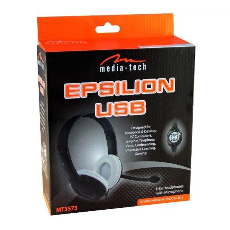 Гарнітура Media-Tech EPSILION USB, Black-White Гарнітура Media-Tech EPSILION USB, Black-White