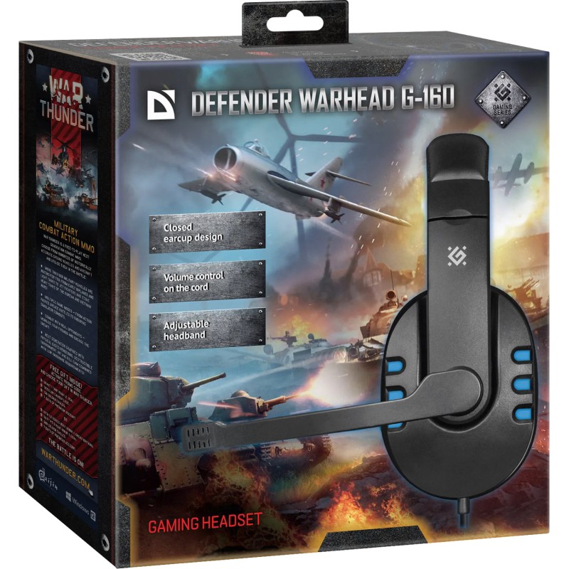 Ігрова гарнітура Defender Warhead G-160 чорно-синя