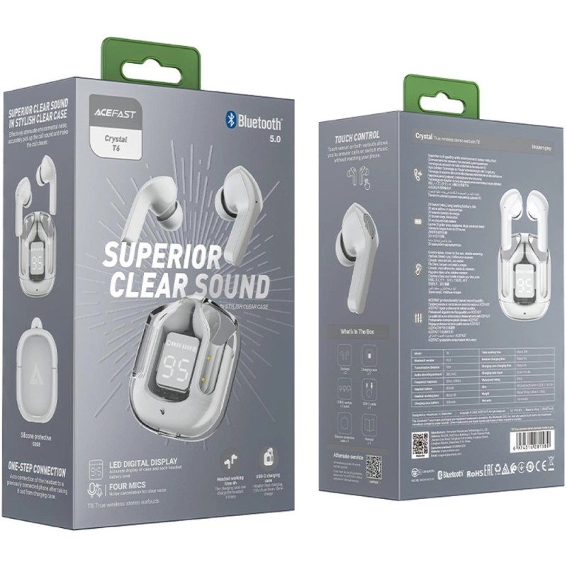 Навушники TWS Acefast T6 modern grey Навушники TWS Acefast T6 modern grey
