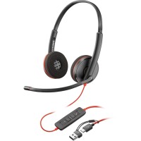 Гарнітура Poly BlackWire C3220 M USB-С + USB-C/A Adapter HS Stereo Гарнітура Poly BlackWire C3220 M USB-С + USB-C/A Adapter HS Stereo