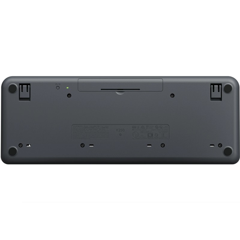 Клавіатура бездротова LOGITECH K250 UKR, 2.4GHZ/BT, Graphite