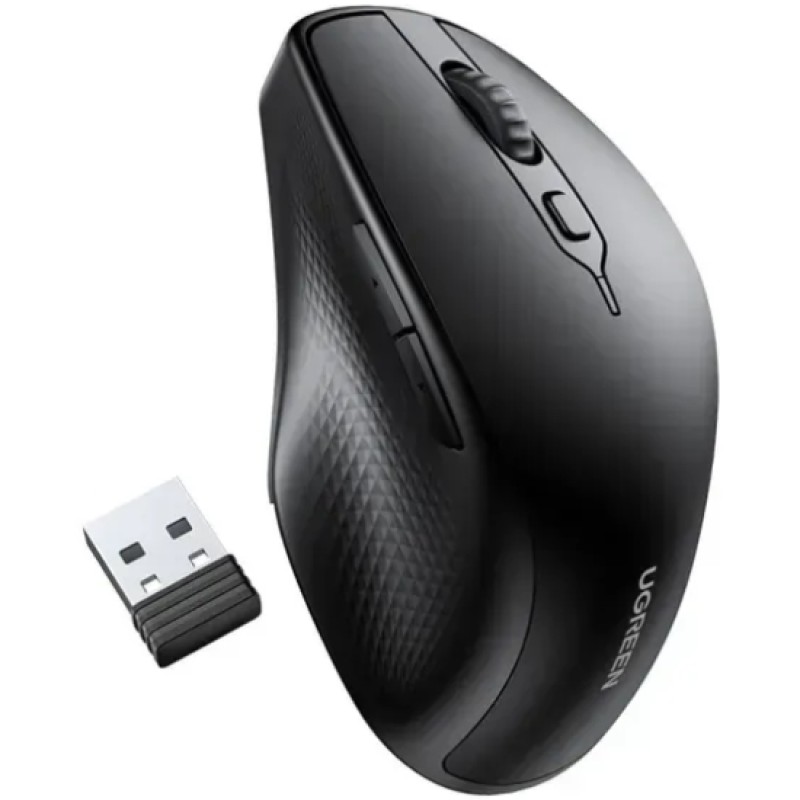 Мишка UGREEN 2.4GHz+Bluetooth MU101, бездротова, 4000dpi., 5кн., чорна
