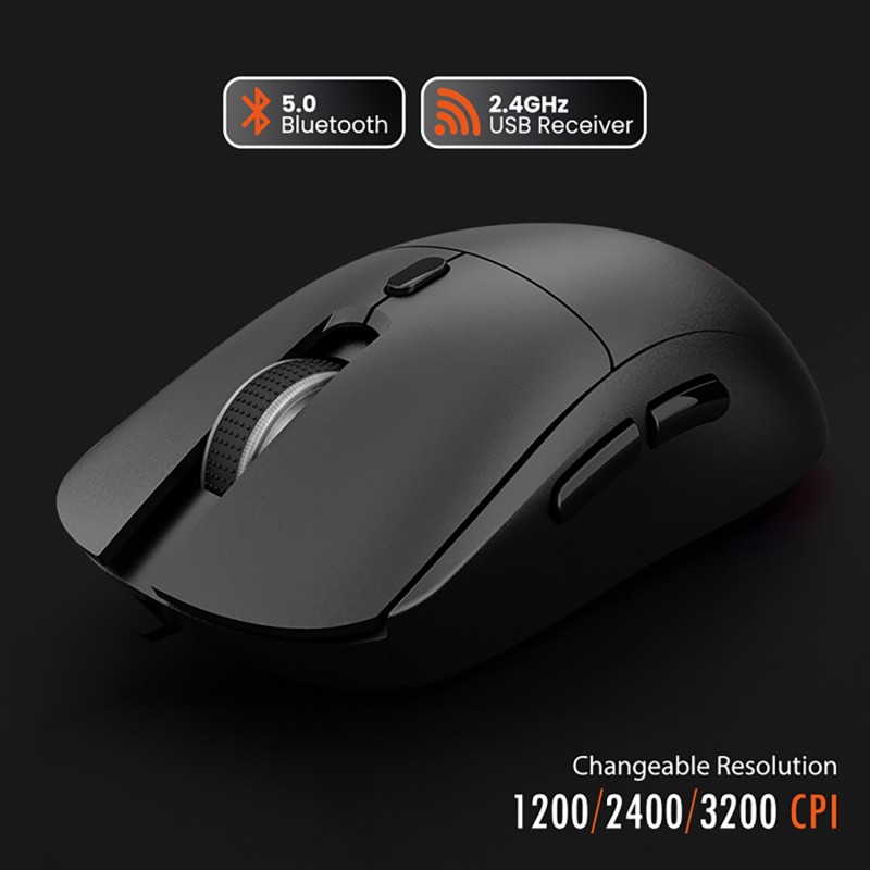 Мишка Media-Tech MT1124, бездротова Bluetooth+2.4G, 3200dpi., 5кн., Silent, чорна