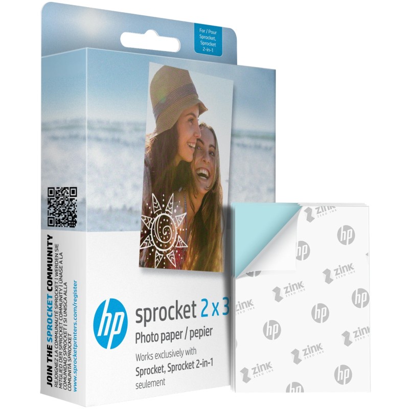 Фотопапір HP Sprocket Zink 2"x3" Глянцевий, самоклеючий, 100 листів