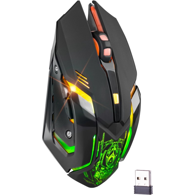 Мишка Defender Trigger GM-934, бездротова, ігрова, 6 кн. 3200 dpi, 350mAh, LED, чорна Мишка Defender Trigger GM-934, бездротова, ігрова, 6 кн. 3200 dpi, 350mAh, LED, чорна