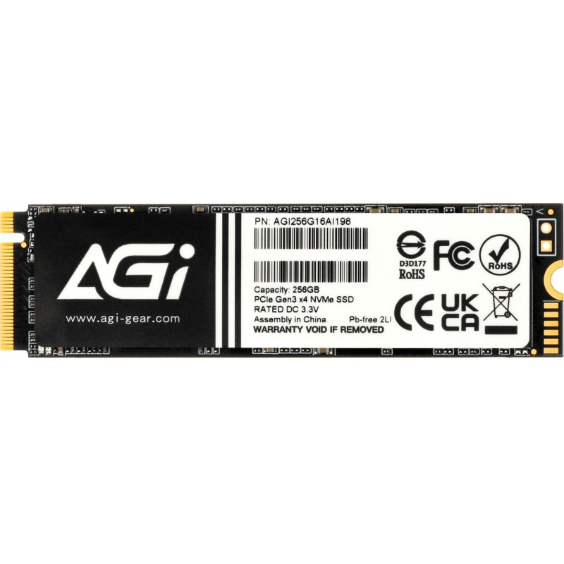 SSD 256Gb AGI AI198 M.2 2280 PCIe Gen 3x4 NVMe TLC, Retail