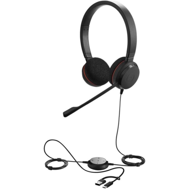 Гарнітура Jabra EVOLVE 20 SE MS Stereo + USB C/A adapter (шкіра) Гарнітура Jabra EVOLVE 20 SE MS Stereo + USB C/A adapter (шкіра)