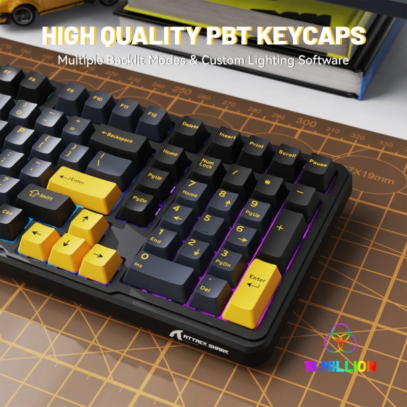 Клавіатура ігрова механічна Attack Shark X98 102кл. RGB, Wireless, Star Black
