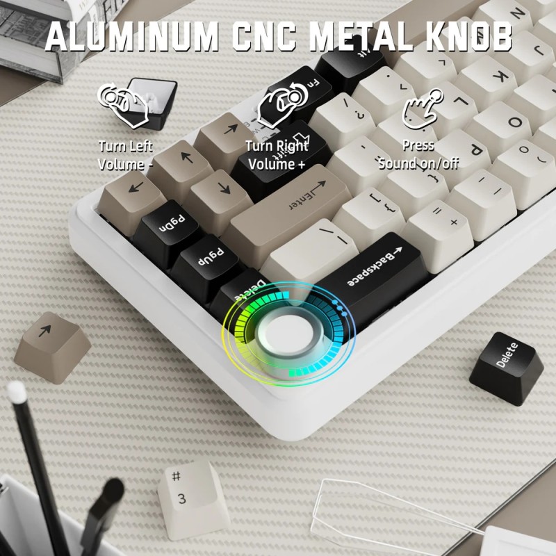 Клавіатура ігрова механічна Attack Shark X66 66кл. RGB, Wireless, Cheese White