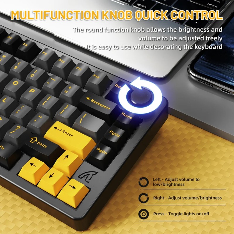 Клавіатура ігрова механічна Attack Shark X86 82кл. RGB, Wireless, Matcha Switch, Star Black