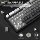 Клавіатура ігрова механічна Attack Shark X85 82кл. RGB,Wireless, White Jade перемикачі Moonlit Night