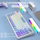 Клавіатура ігрова механічна Attack Shark X85 82кл.RGB,Wireless,White Jade перемикачі,Starlight White