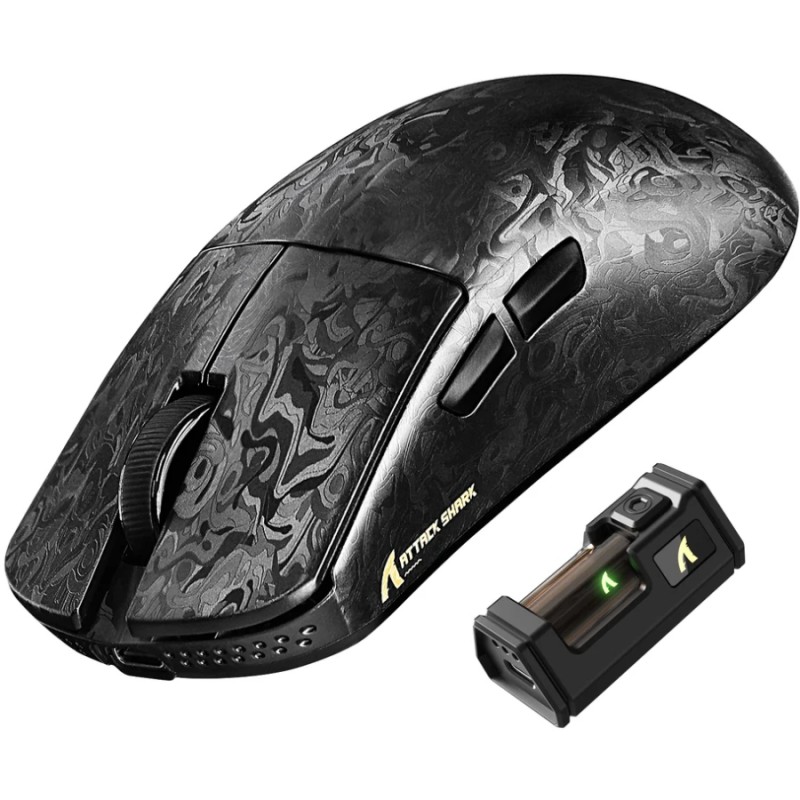 Мишка Attack Shark R11 Ultra, Wireless/Bluetooth, 42000dpi, (PAW3950MAX), 6кн., Ink Blade