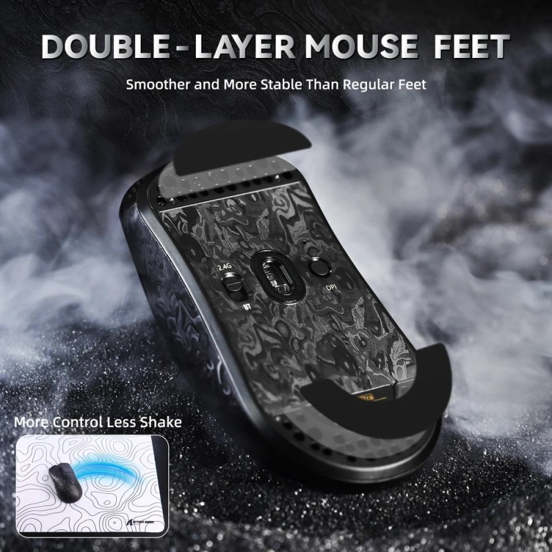 Мишка Attack Shark R11 Ultra, Wireless/Bluetooth, 42000dpi, (PAW3950MAX), 6кн., Ink Blade