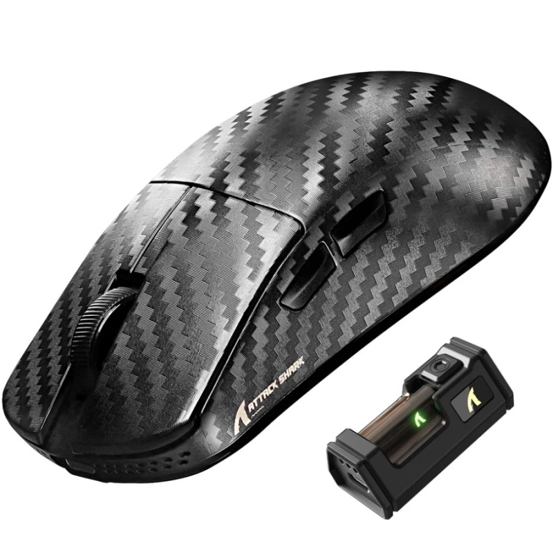 Мишка Attack Shark R11 Ultra, Wireless/Bluetooth, 42000dpi. (PAW3950MAX) 6кн., Phantom Shark Мишка Attack Shark R11 Ultra, Wireless/Bluetooth, 42000dpi. (PAW3950MAX) 6кн., Phantom Shark
