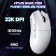 Мишка Attack Shark X11SE, Wireless/Bluetooth, 22000dpi. (PAW3311), 6кн., White