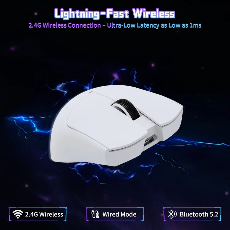 Мишка Attack Shark X11SE, Wireless/Bluetooth, 22000dpi. (PAW3311), 6кн., White