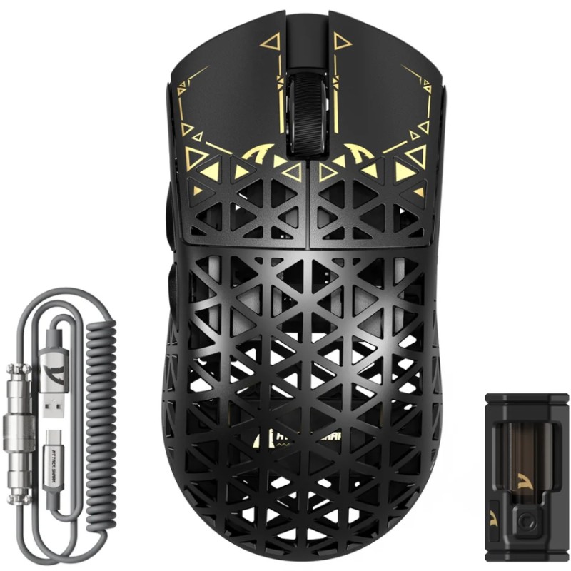 Мишка Attack Shark R5 Ultra, Wireless, PAW3950MAX сенсор, 42000dpi., 6кн., Black