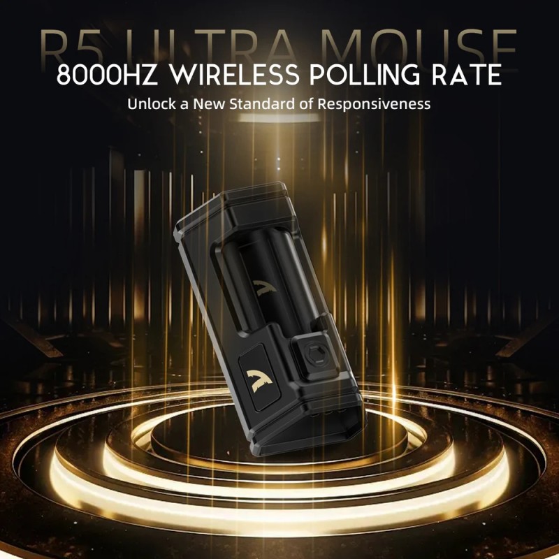 Мишка Attack Shark R5 Ultra, Wireless, PAW3950MAX сенсор, 42000dpi., 6кн., Black