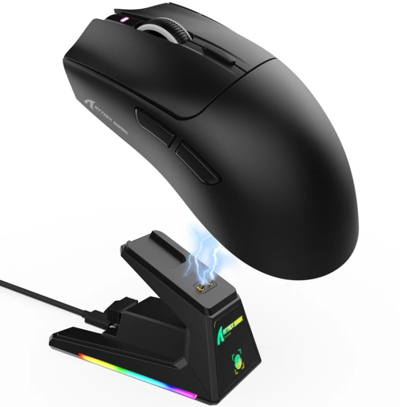 Мишка Attack Shark X1, Wireless/Bluetooth, 40000dpi. (PAW3395PRO), 6кн., Black Мишка Attack Shark X1, Wireless/Bluetooth, 40000dpi. (PAW3395PRO), 6кн., Black