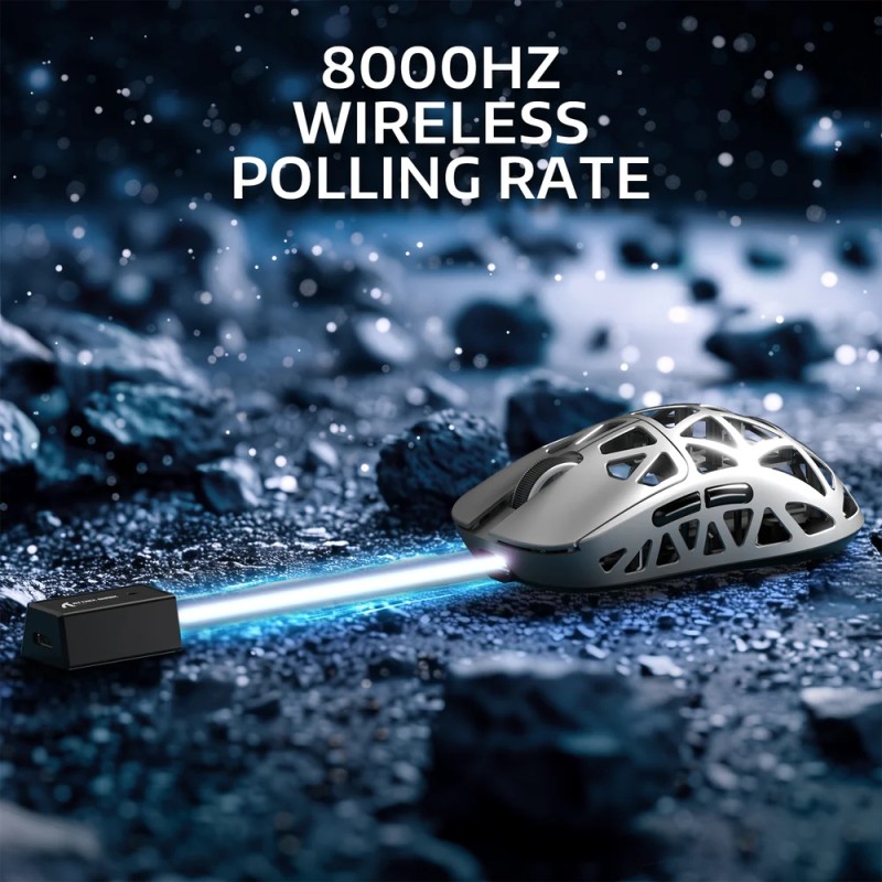 Мишка Attack Shark R2, Wireless/Bluetooth, 42000dpi. (PAW3950), 6кн., Silver gray Мишка Attack Shark R2, Wireless/Bluetooth, 42000dpi. (PAW3950), 6кн., Silver gray