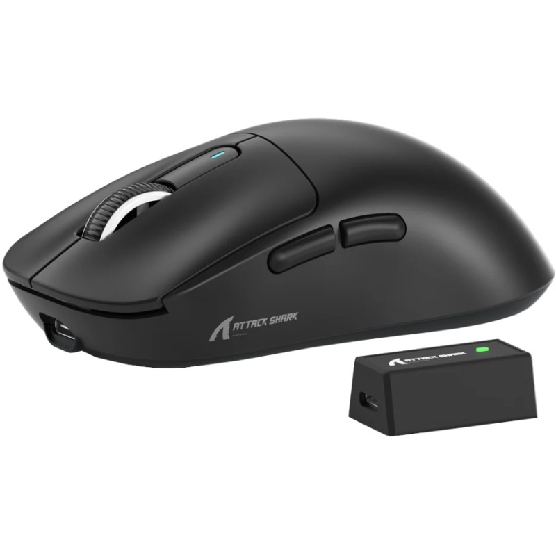 Мишка Attack Shark X3 PRO, Wireless/Bluetooth, 26000dpi. (PAW3395), 6кн., Black