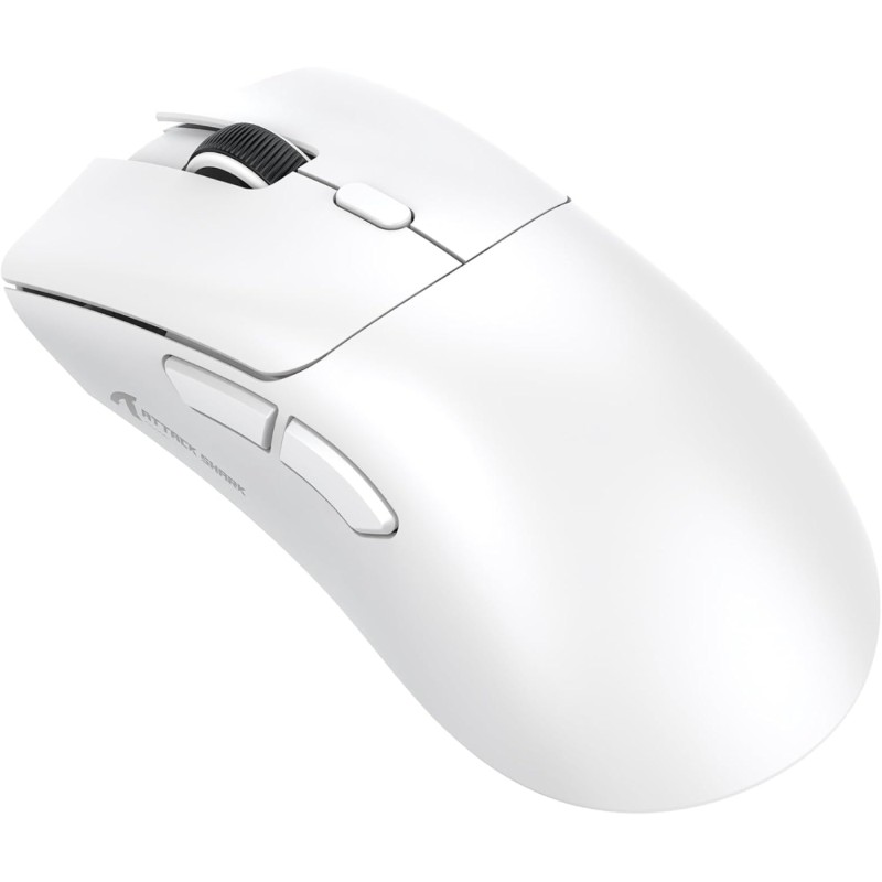 Мишка Attack Shark R1, Wireless/Bluetooth, 18000dpi, (PAW3311), 6кн., White
