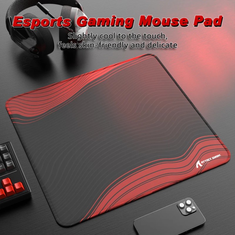 Ігрова поверхня Attack Shark CM02 450x400x4мм Contour line Black Red