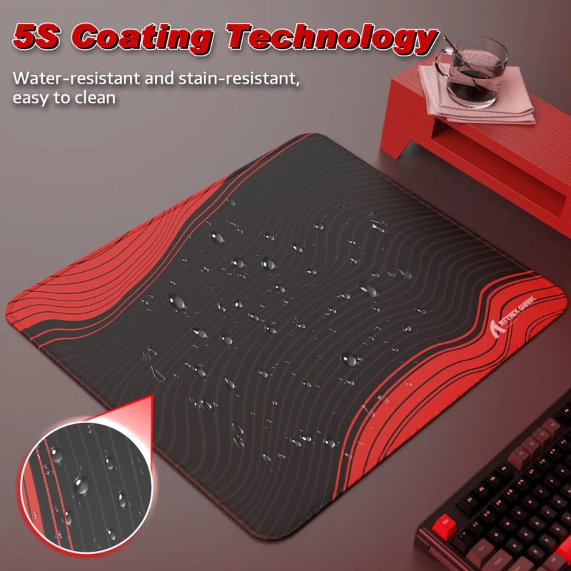 Ігрова поверхня Attack Shark CM02 450x400x4мм Contour line Black Red