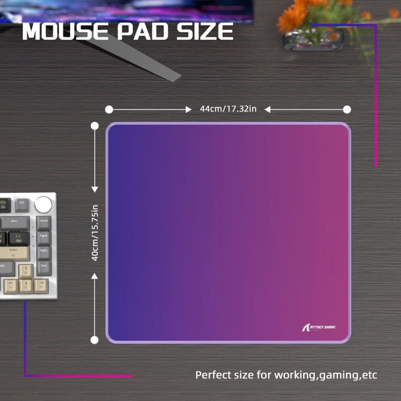Ігрова поверхня Attack Shark CM03 eSport 450x400x4мм Violet-Blue gradient