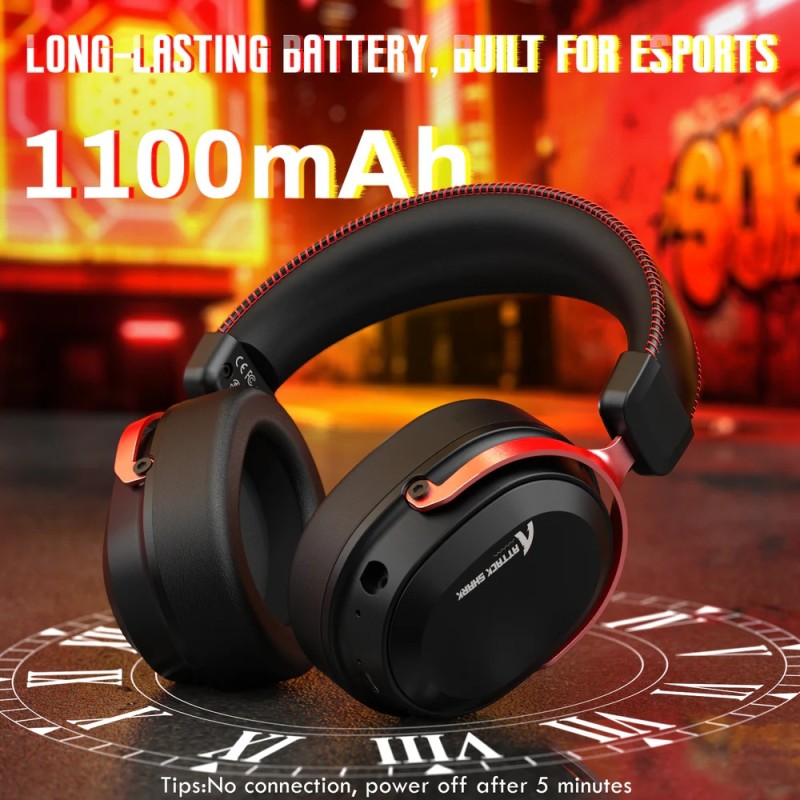 Ігрова гарнітура Attack Shark L30PRO Wireless,2.4GHz/Bluetooth/3.5mm AUX/AUX-to-Type-C,Black and Red Ігрова гарнітура Attack Shark L30PRO Wireless,2.4GHz/Bluetooth/3.5mm AUX/AUX-to-Type-C,Black and Red