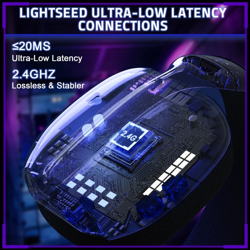 Ігрова гарнітура Attack Shark L80PRO Wireless, 2.4GHz/Bluetooth/3.5mm Black