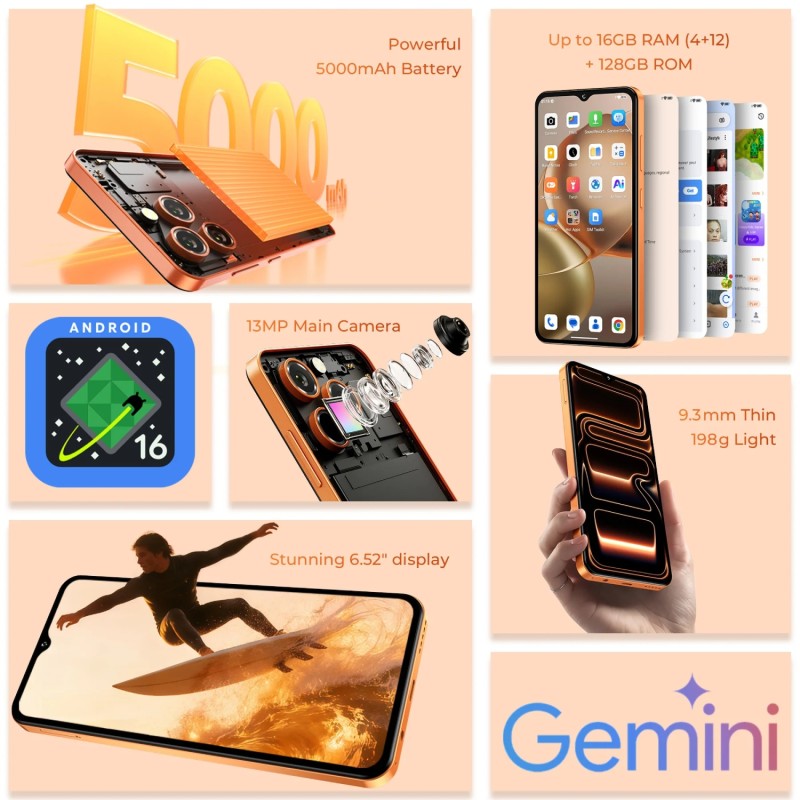 Смартфон Oukitel C17 6.52" HD /4GB/64GB/ T310 /5000mAh/ 13+5Мп / Orange Смартфон Oukitel C17 6.52" HD /4GB/64GB/ T310 /5000mAh/ 13+5Мп / Orange