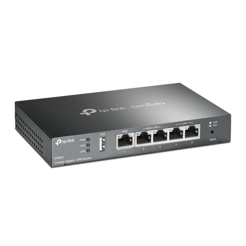 Мультисервісний маршрутизатор TP-LINK ER605 1xGE LAN 1xGE WAN 3xGE LAN VPN Omada