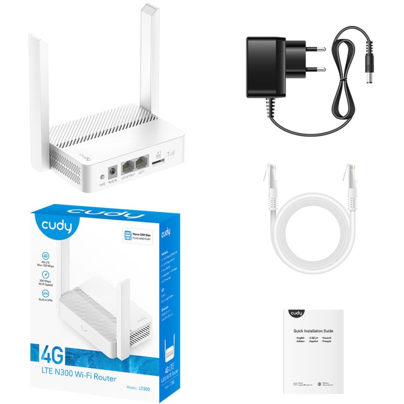 Маршрутизатор Cudy LT300, N300 Wi-Fi 4G LTE Cat4 Router