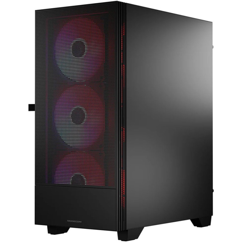 Корпус Modecom SIROCO ARGB FLOW MIDI USB 3.0x2+TYPE-C, 4x140mm fans, BLACK без БЖ ATX