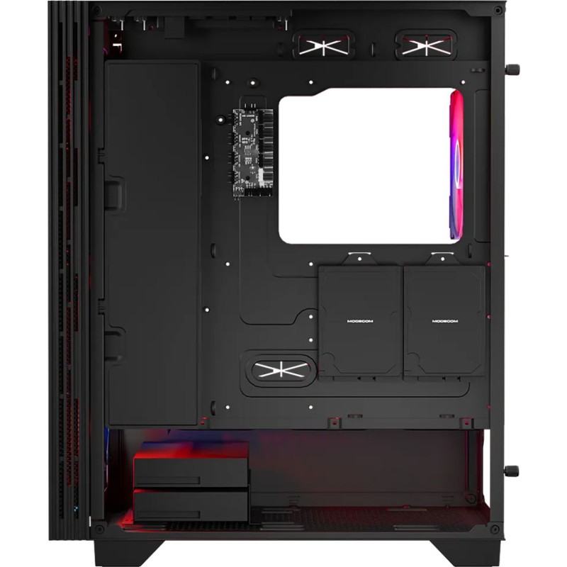 Корпус Modecom SIROCO ARGB FLOW MIDI USB 3.0x2+TYPE-C, 4x140mm fans, BLACK без БЖ ATX