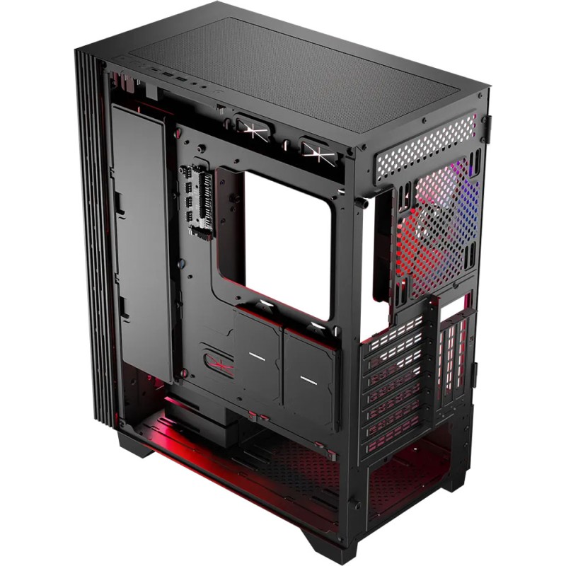 Корпус Modecom SIROCO ARGB FLOW MIDI USB 3.0x2+TYPE-C, 4x140mm fans, BLACK без БЖ ATX