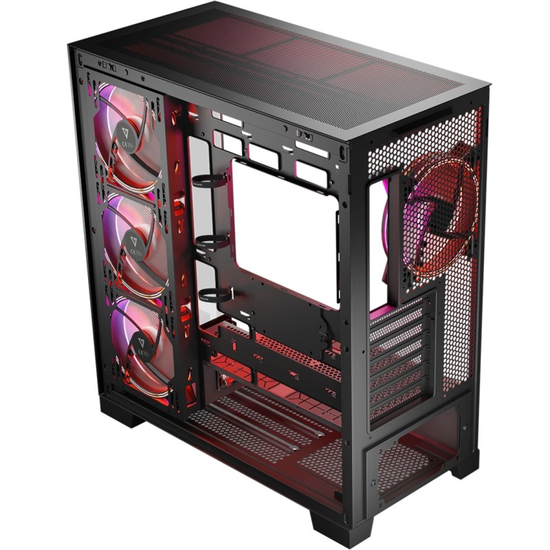 Корпус Modecom VOLCANO SPACE APEX ARGB 4x140mm fans MIDI USB 3.0x2+TYPE-C BLACK без БЖ ATX