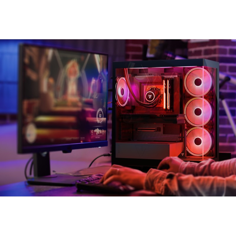 Корпус Modecom VOLCANO SPACE APEX ARGB 4x140mm fans MIDI USB 3.0x2+TYPE-C BLACK без БЖ ATX