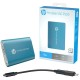 SSD external, USB 3.2 Gen1 Type-C 1Tb, HP P500, TLC, Blue, синій, Retail