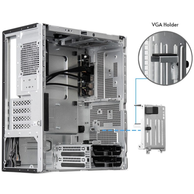Корпус Chieftec UNI BS-20B-OP, без БЖ, mATX, Black