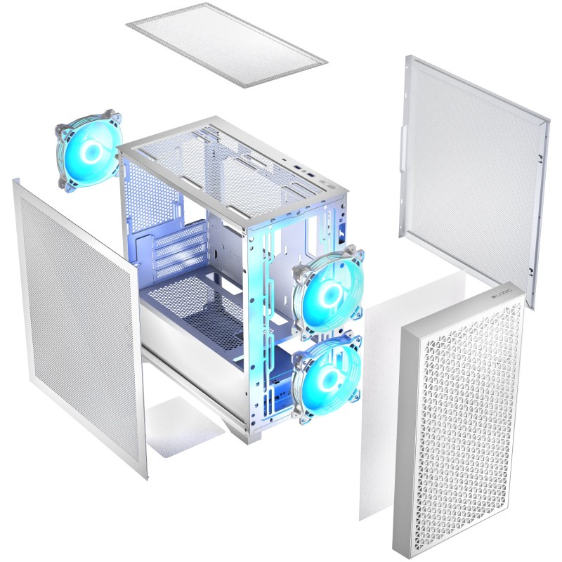 Корпус LogicConcept DART PRO ARGB MINI WHITE MESH fans 3x120mm без БЖ mATX