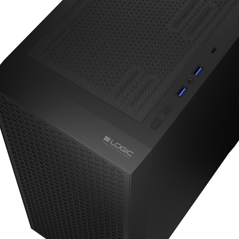 Корпус LogicConcept DART PRO MIDI SOLID BLACK fan 120mm без БЖ ATX